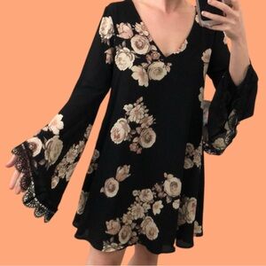 Astr the label floral dress belle sleeves